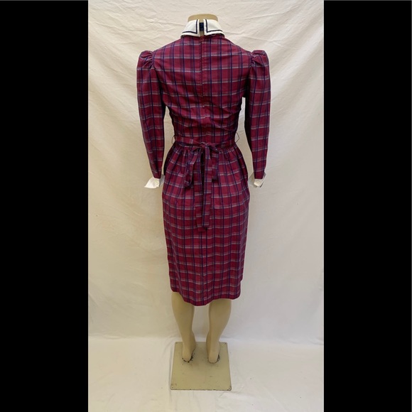 VTG ACT I Size 3-4 Plaid 3/4 Sleeve Collared Dress - Picture 5 of 13